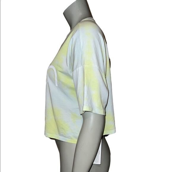 Calvin Klein Women's Lime Zest Tie Dye Cropped T-Shirt Small NWT - Picture 4 of 8